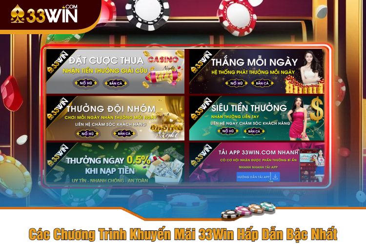 Các Chương Trình Khuyến Mãi 33Win Hấp Dẫn Bậc Nhất