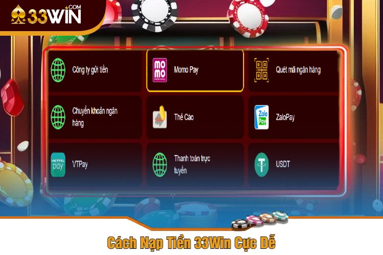 Cách Nạp Tiền 33Win Cực Dễ